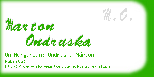 marton ondruska business card