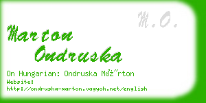 marton ondruska business card